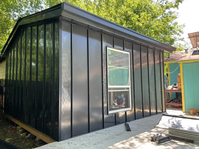 Black standing seam metal wall panels for Metal Roof Installation in Chantilly